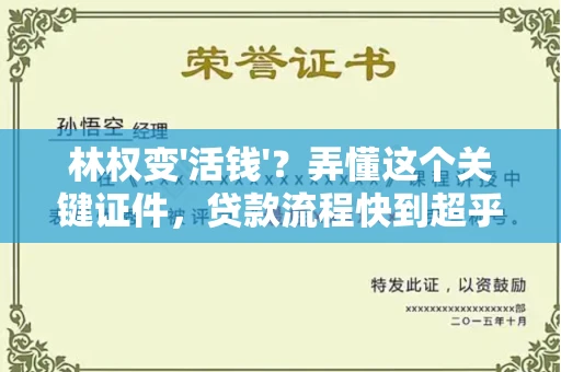 宁波林权变'活钱'？弄懂这个关键证件，贷款流程快到超乎想象！