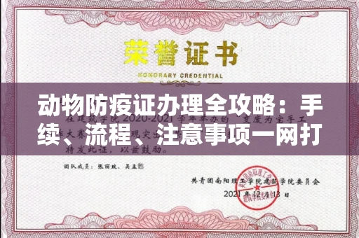 宁波动物防疫证办理全攻略：手续、流程、注意事项一网打尽