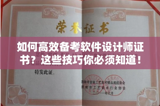 宁波如何高效备考软件设计师证书？这些技巧你必须知道！